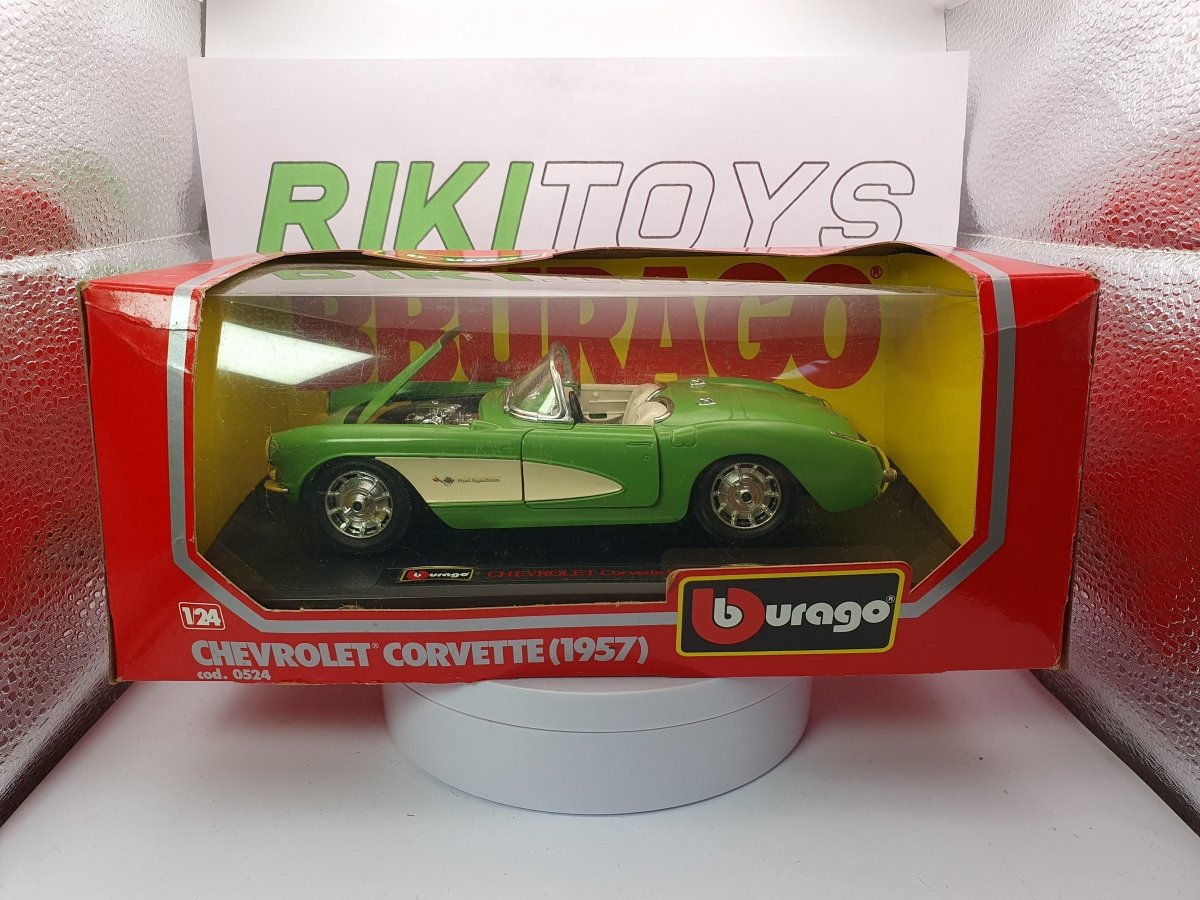 Chevrolet Corvette (1957) Burago 1/24 Verde - RikiToys - Burago#