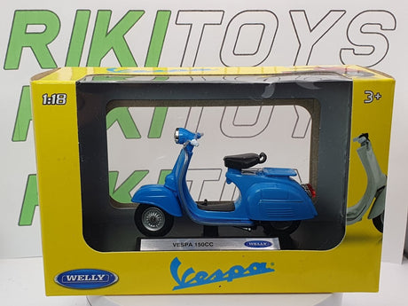 Vespa 150 CC Welly 1/18 Azzurro - RikiToys - Welly#