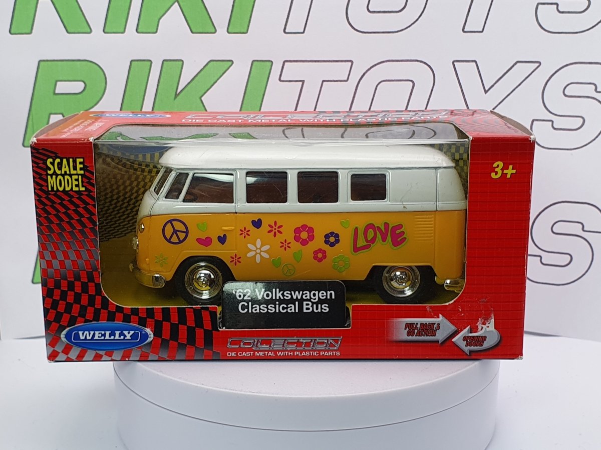 Volkswagen Bulli T1 Peace&love Welly 1/40 Giallo - RikiToys - Welly#