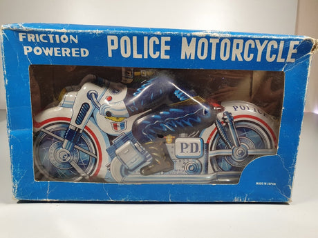 Police Motorcycle Made In Japan in Latta Con Scatola - RikiToys - Made In Japan#